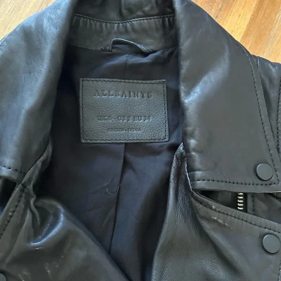 ALLSAINTS Black 100% Leather Biker jacket - Picture 4 of 8